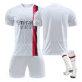 Miniatyrbillede 1 af 2: 23-24 sæson AC Milan udebanetrøje nr. 9 Giroud nr. 11 Ibrahimovic fodbolddragt no number 16