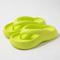 Miniatyrbild 1 av 5: 2023 Summer Women's 4CM Flip Flops Halkfria Eva Clip Toe Strandsandaler för kvinnor Inomhus utomhus tjockbottna tofflor Green--4cm 36-37(23-23.5CM)