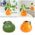 Miniatyrbillede 2 af 5: Keramiske vaser orangeformede blomstervaser moderne dekorative vaser midterstykke til bordhylde stue kontor soveværelse