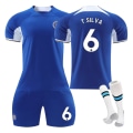 Miniatyrbillede 1 af 2: 23-24 Chelsea home børnestuderende træningsdragt trøje sportshold uniform NO.6 T.SILVA 24