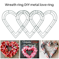 Miniatyrbillede 2 af 5: 3-pak Hjerte Metal Krans 30 cm Hjerteformet Trådkrans Ramme til Hjem Bryllup Valentinsdag DI