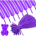 Pikkukuva 1 / 5: Violetit 260 pitkät ilmapallot, 100 kpl. Violetit muotoilupallot, pitkät taikailmapallot, paksuuntuvat lateksiset kierrettävät DIY-eläinilmapallot syntymäpäiville, häihin, jouluun ja juhliin