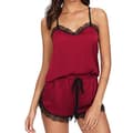 Ärmlös Dam Nattlinne Sovkläder Pyjamas Set Underkläder För Kvinnor ZH red M