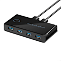 Miniatyrbilde 2 av 5: USB KVM Switch USB Delt Bryter 2 inn 4 ut for Laptop PC Tastatur Mus Skriver USB Switch Hub A