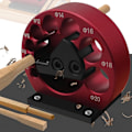 Miniatyrbillede 4 af 5: Dyvel Maker Jig Kit Aluminium Legering Firkantet Træ Bar Drejning Rundt Hjælpeværktøj Karbid Blad med 8