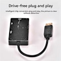 Miniatyrbild 5 av 5: DP till VGA DVI 3-i-1 Adapterkabel DP En-Till-Tre Videokonverterare Stöder 1080P, Lämplig för Pro