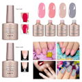 Miniatyrbilde 3 av 5: 6 STK Gel Neglelakk Sett Base Coat Top Coat Fire Farger Langvarig Neglelakk