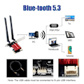 Pikkukuva 4 / 5: Wifi 6E AX210 PCIE Wifi-sovitin 5400Mbps Langaton Ethernet-verkkokortti BT 5.3 2.4G/5G Dual Band 80