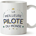 Miniatyrbilde 1 av 2: Pilot Dame Kopp i Fransk Meilleur du Monde Morsom Gave til Kolleger Keramisk 11oz Kopp