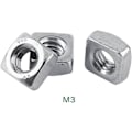 Miniatyrbilde 2 av 5: 100 Åpne M3 Bolt Metriske firkantmuttere ss304 rustfritt stål firkantmutter for BH, Sølvfarge