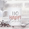 Miniatyrbilde 2 av 2: 110 Bursdagskopp Gratulerer med dagen! Rosa Morsom Jubileumsgave 330 ml