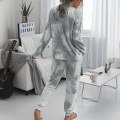 Miniatyrbillede 2 af 4: Kvinder Tie Dye Casual Suit Langærmet Sweatshirt Top + Snørebukser Suit Casual Jogging Lounge Wear Gray L