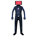 Pikkukuva 1 / 2: Lasten Skibidi-WC Cosplay-asu-TV Mies Kameramies Tiedottaja Halloween Party Onesie style 3 4-5 Years