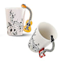 Miniatyrbild 2 av 5: Gitarrhandtag Keramisk Mugg Free Spectrum Kaffe Mjölk Te Kopp Musikinstrument Musikstil Gitarr
