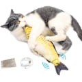 Miniatyrbild 1 av 5: Fiskleksak för katter, 28 cm rörlig fiskleksak med sensor för katt/kattunge som biter, tuggar och sparkar - interaktiv realistisk plyschsimulering