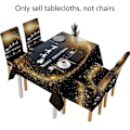 Miniatyrbilde 1 av 5: 140x210cm Juleduk Vanntett Tegneserie Julenissen Jingle Bell Trykk Rektangulær Spisebord Dekke Festdekor