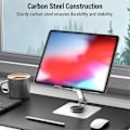 Miniatyrbilde 2 av 4: Nettbrettholder Sammenleggbar Karbonstålkonstruksjon Aluminiumlegering Skrivebordsstøtte for iPad med 360