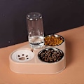 Miniatyrbilde 2 av 5: 3-i-1 Kjæledyrskål med Automatisk Vannlagring, Rustfritt Stål Kjæledyrskål for Katter og Valper (grønn trompet: 29.5x21.2x5.2cm)