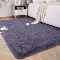 Miniatyrbild 1 av 5: Tflycq Soft Fluffy Area Mattor För Sovrum Barnrum Plysch Shaggy Nursery Matta Furry Throw Mattor För Pojkar Flickor, College Sovsal Fuzzy Mattor Vardagsrum Ho Purple Grey 4 * 5.2 Feet