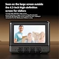Miniatyrbild 3 av 5: X6 Smart Video Dörrklocka för Hemmabruk med 4,3-tums Skärm, Trådlös Videointercom, Infraröd