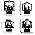 Miniatyrbild 2 av 5: Julkrubba Silhuett Julkrubba Figurer Set Julkrubba Ornament Julkrubba för Staket Pat