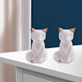 Miniatyrbillede 2 af 5: Keramisk Rævefigur Ornament, Dyr Statue Kreativ Kunst Skulptur til Soveværelse