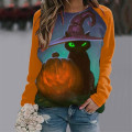 Pikkukuva 1 / 2: Naisten Halloween collegepaidat Kurpitsa Face Tanssi Luuranko Paita Pitkähihainen Villapaita Hauska Graafinen Neulepusero style 12 S