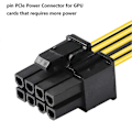 Miniatyrbillede 5 af 5: 5-pak CPU 8-ben til 2X 8-ben (6+2) strømkabel til miner, dobbelt PCI-E PCIE 8-ben strømforsyningssplitterkabel