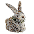 Miniatyrbild 3 av 4: Påskhare i halm, bystil, simuleringskanin, trädgårdsfigurer för påskfestdekorationer