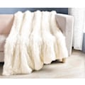 Miniatyrbillede 3 af 5: Superblødt Fleece Sengetæppe 80*120cm Langhåret Luksus Varm Sofa Seng Tæppe (Cremet Hvid)