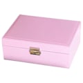 Miniatyrbillede 1 af 5: Elegant smykkeskrin med ruminddelere PU læder smykke display etui moderigtig smykkeorganisator Valentinsdagsgave Pink