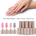 Miniatyrbilde 4 av 5: 6 STK Gel Neglelakk Sett Base Coat Top Coat Fire Farger Langvarig Neglelakk