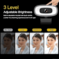 Miniatyrbilde 3 av 5: Mini 4K Webkamera USB Datamaskin 2K Webkamera For PC Laptoper Direktestrømming Full HD 1080P Webkamera For Arbeid Med Mikrofon Stativ