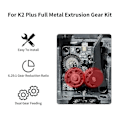 Miniatyrbillede 4 af 5: Til K2 Plus Opgraderet Ekstruder Gear Kit Formstål Nikkelbelagt Varmebestandigt Materiale til K2 Plus
