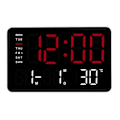 Miniatyrbild 1 av 5: 10,5 tum LED-klocka Stor Display Flera Färgalternativ Datum, Temperatur och Alarmfunktion för Studenter och Professionella