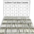 Miniatyrbillede 1 af 5: Keramisk sikring 24 værdier 6x30 0.1a 0.5a 1a 1.5a 2a 2.5a 3a 3.15a 4a 5a 6a-30a