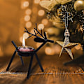 Miniatyrbillede 3 af 4: 1 stk. Reindeer Tealight Holder til Juledekorationer, Feriebordsdekoration, Kaminhylde, Pejs, Stue