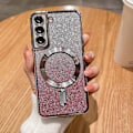 Miniatyrbilde 1 av 5: for Samsung Galaxy S24 Ultra Deksel Magnetisk, for Kvinner Jente Myk Luksus Plating Bling Gradient Glitter Søt Kompatibel med MagSafe Deksel