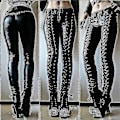 Miniatyrbilde 2 av 4: Faux leggings for kvinner, gotisk punk skinny PU-bukser
