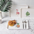 Miniatyrbild 2 av 4: Bricka plast rektangulär hushåll Nordisk enkel förvaring tillbehör tårta bröd frukt fat tefat liten kopp fat, sköldpaddsblad