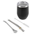 Miniatyrbillede 1 af 5: Yerba Mate Gourd Tekop Sæt 355ml, Dobbeltvægget Rustfri Kaffe Vandkop med Låg 2 Bombillas Sugerør
