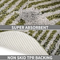 Miniatyrbilde 4 av 5: Tflycqsoft Fluffy mikrofiber ovale baderomstepper Sklisikker, sterk vannabsorberende badematte (blå og hvite striper, 18"x26")