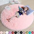 Miniatyrbillede 1 af 5: Tflycq Blush Rundt tæppe til soveværelse,fluffy Circle Tæppe 4'x4' til børneværelse,loddet tæppe til teenagepiger værelse,shaggy cirkulært tæppe til børneværelse,fuzzy P