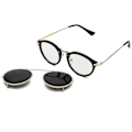 Pikkukuva 5 / 5: Aurinkolasit Steampunk Metalli Retro Pyöreä Kaksoislinssi Vintage Pyöreät Peililinssit Naisille Miehillemusta Linssi+kultainen Kehys (ShiKai)