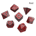Miniatyrbillede 3 af 4: Rødt 7 stk. TRPG DND terningesæt Akryl Multi-sidet 7-terning D4-D20 Polyhedral Terninger Bordspil Matematik Bordplade