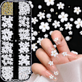 Miniatyrbild 1 av 5: Blom-nageldekorationer för akrylnaglar 3D Nagelkonstdekorationer Nagelglitterdekaler 3D Blom-nagelpärlor Strassdesign Nagelstuds Smycken Salong Nageltillbehör