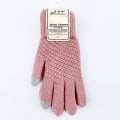 Miniatyrbilde 1 av 5: Cashmere strikkede vinterhansker for kvinner Cashmere strikkede kvinner Menn Høst Vinter Varme Tykke Hansker Skjerm Skihansker Pink