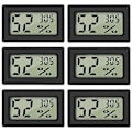 Miniatyrbillede 1 af 5: Digitalt Temperatur Fugtigheds Meter Termometer Mini Digitalt Termometer Hygrometer og Fugtighedsmåler Sort (6 Pak - Firkantet)
