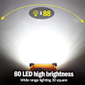 Miniatyrbillede 5 af 5: 80W Genopladelig LED Projektør 4 Tilstande Super Lys Arbejdslampe Bærbar LED Projektør med Solpanel Byggepladslampe