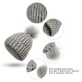 Miniatyrbild 5 av 5: Guoguo Vinterstickad Mössa och Handskar Set Beanie Mössa Pekskärmshandskar 2st Varmt Set för Kallt Väder för Kvinnor
